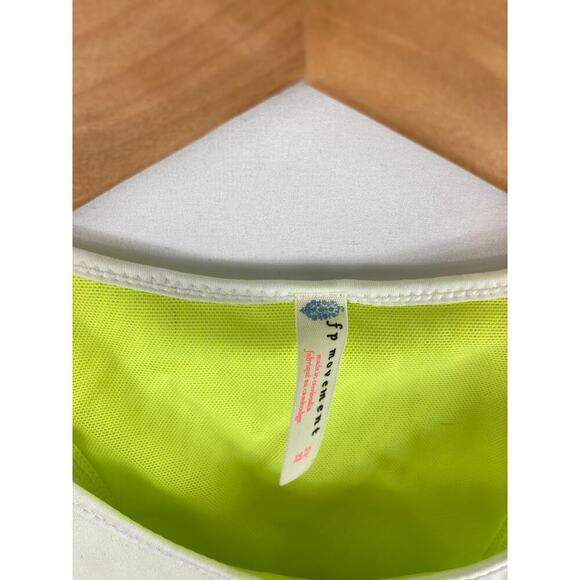 Free People FP Movement Rise To Run Cami White Yellow XS - Picture 4 of 5